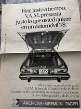 1978 Amc Vam Mexico Newspaper Sales Ad - Rally Amx American Gremlin Pacer 1978 Amc Vam Mexico Newspaper Sales Ad - Rally Amx American Gremlin Pacer