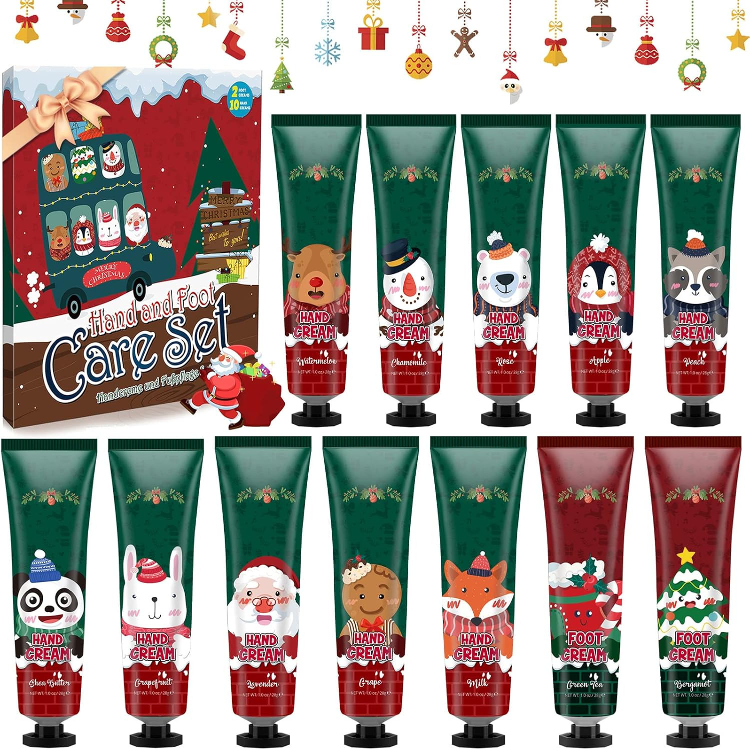 Set Regalo Natale Creme Mani - 10 Pezzi per la Cura della Famiglia