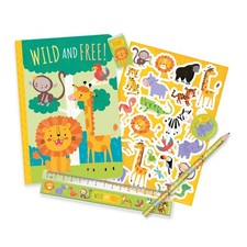 Jungle Animals Children?s Stationery Set | A5 Book, Stickers & School Essentials