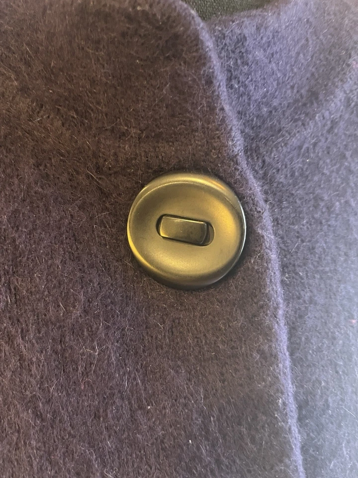 Venesha Angora Coat Size Small Purple Button Snap Lined Oversized Vintage - Image 2 of 4