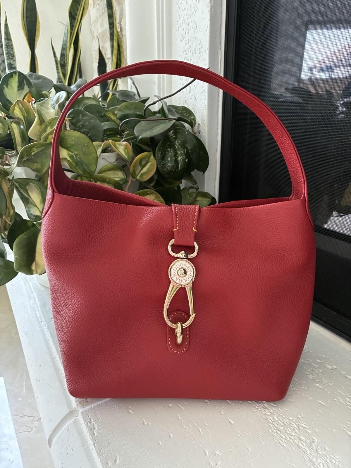 Dooney And Bourke Red Leather Shoulder Bag - New Without Tag