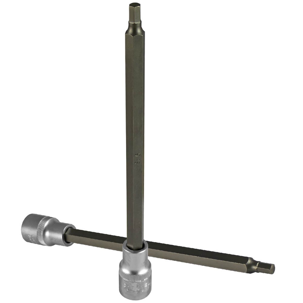 Punta Brugola H5 Lunga 200mm per Cricchetto 1/2" | Acciaio S2 Anti-Torsione