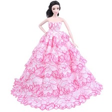 High Lace Wedding Dress For 11.5" Doll 1/6 Doll Clothes Outfits Party Gown