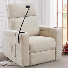 Power Recliner Chair Swivel Glider, Nursery Glider Recliner, Chenille Rocking Re