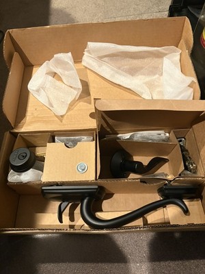 Schlage F60 ADD 622ACC Matte Black Metal Entry Door Lock Set for 1-3/4'' Doors
