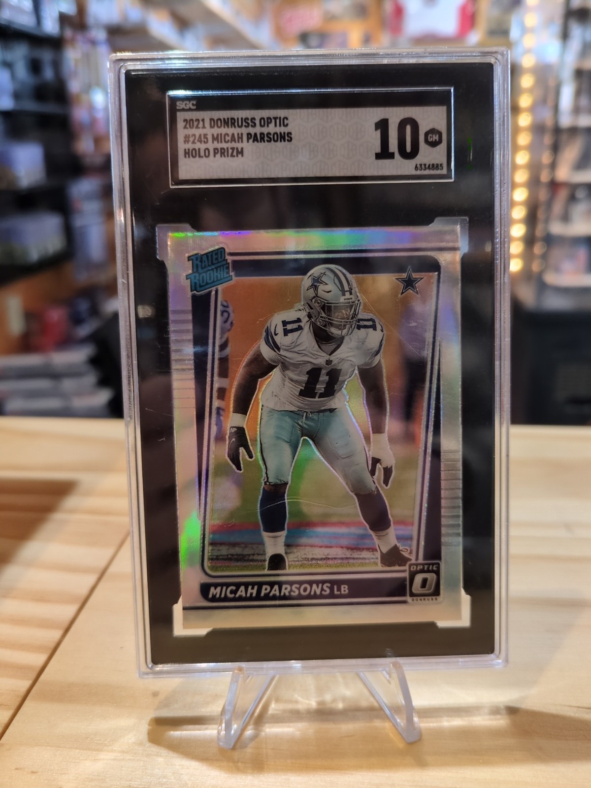 2021 Micah Parsons RC #245 Donruss Optic Holo SGC 10 Gem Mint!