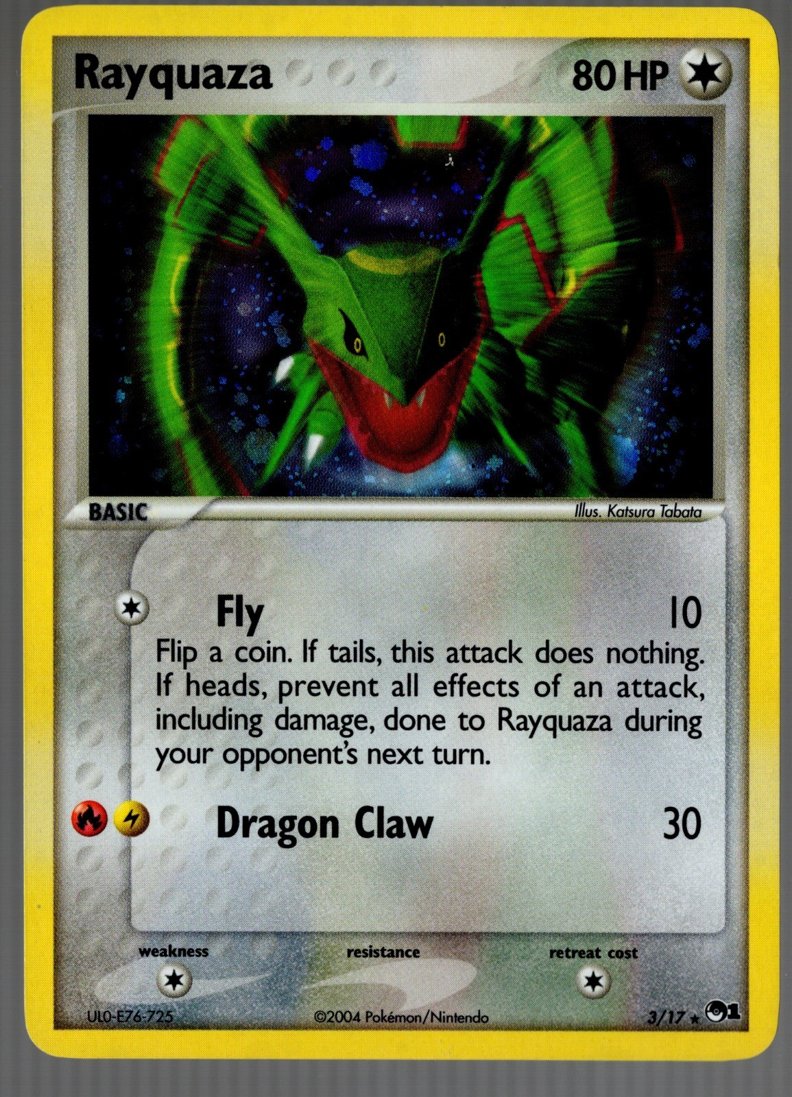 Pokémon TCG Rayquaza Holo Rare Card 3/17-LP