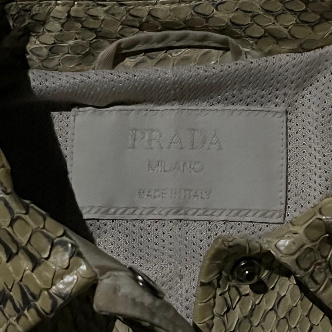 PRADA Nylon Jacket White Python-Detail Belted Out… - image 19