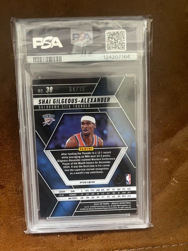 2024 POP 1 Shai Gilgeous-Alexander Mosaic Tessellation PSA 9 /15 - Picture 2 of 2