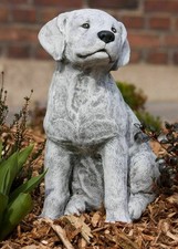 Frostfeste Steinfigur Labrador groß 36 cm Gartenfigur Steinguss