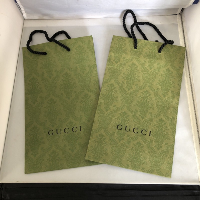 Lot Of 2 Small Green Gucci Gift Bags Empty