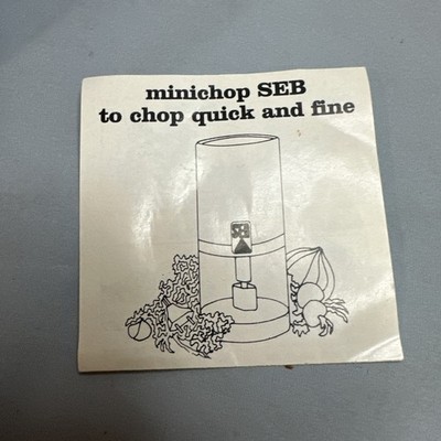 SEB vintage Minichop electric food processor/chopper (France) 1985
