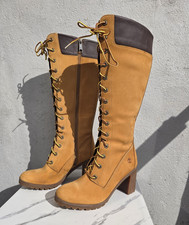Timberland Allington 14-inch boots in wheat nubuck leather ft a block heel  UK5