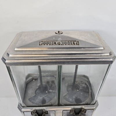 Vintage Double Nugget 1 Cent Gumball Peanut Vending Machine Coin