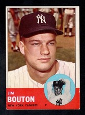 1963 Topps Baseball Card #401 Jim Bouton New York Yankees VG-EX+