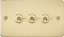 Knightsbridge Flat Plate Brushed Brass Full Range, Switches, Sockets & Dimmers!