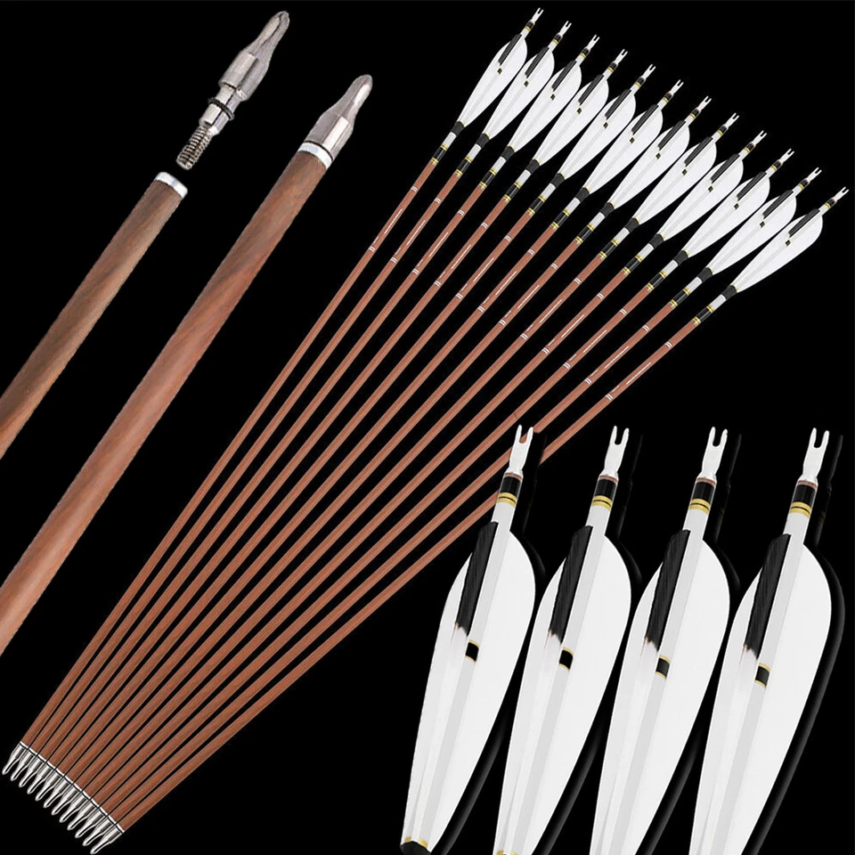 31" Pure Carbon Arrows Archery SP340-600 Screw Tips Compound Recurve Bow Hunting - Image 4 of 4