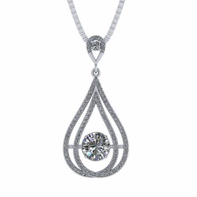 Chandelier Dancing Stone Necklace Pendant made w/ Pure Brilliance Zirconia