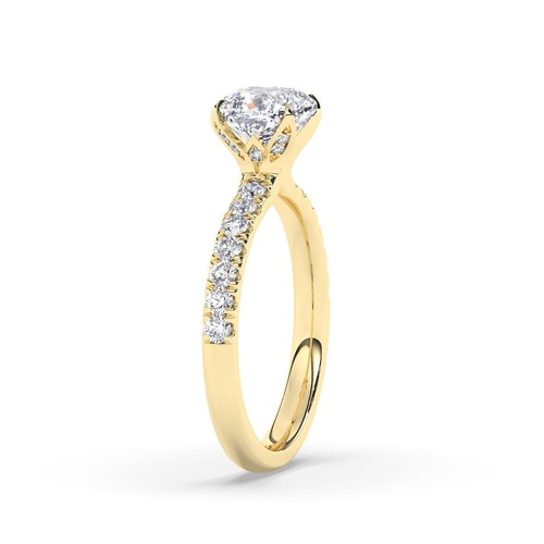 2.35 Ct Lab Grown CVD Diamond Solitaire Ring 18K Solid Yellow Gold - Picture 3 of 4