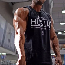 Men's Gym Athletic Stringer Muscle Workout Racerback Fitness Sleeveless Tank Top