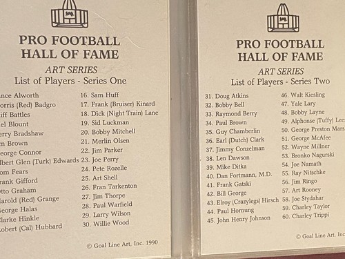 Goal Line Art GLA Pro Football Hall Of Fame Series 1, 2, & 3 Postcards W Binder - Picture 8 of 14