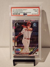 2019 Bowman Draft Chrome Sapphire Edition BDC79 Bryson Stott PSA 9 Phillies