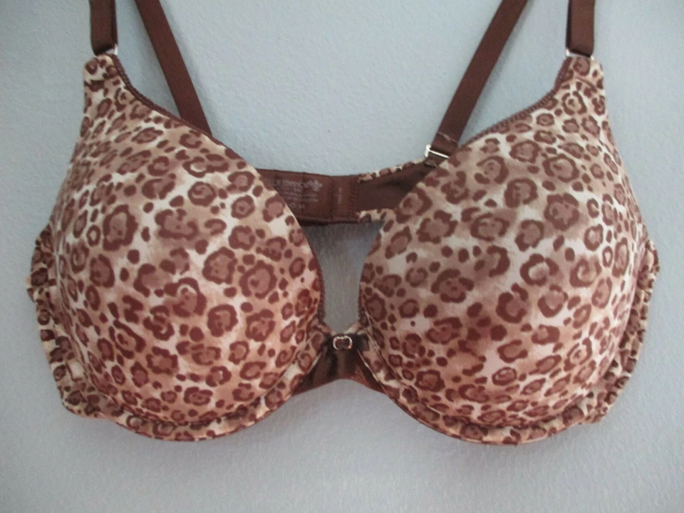 Sujetador push-up con aros estampado animal marrón talla 34 C Lily of France para mujer Foto 4 de 4
