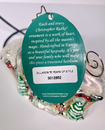 Vtg Cristopher Radko 2013 Dillard’s 75 Years Of Style Christmas Glass Ornament - Picture 10 of 11