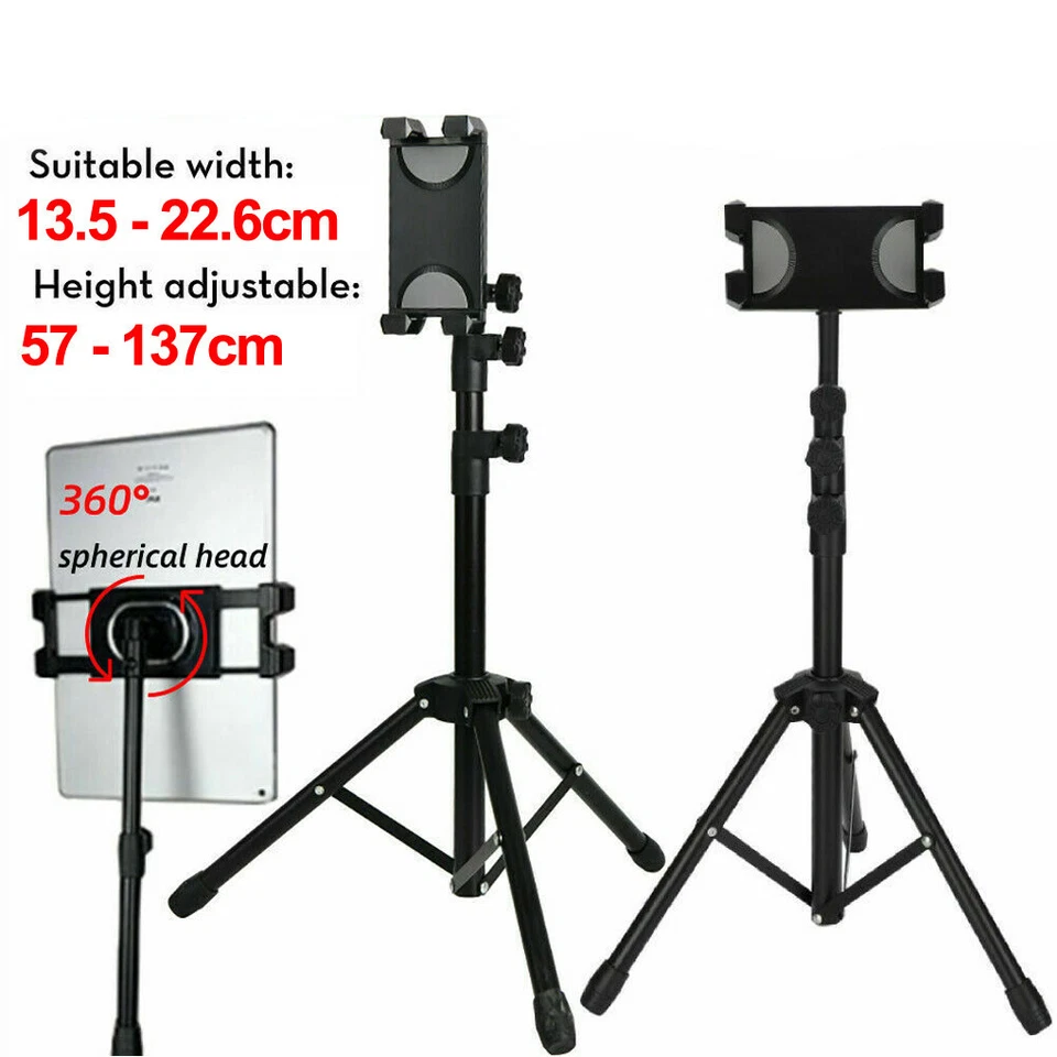 360° Rotation Firmly Floor iPad and Tablet Tripod Stand with Enhance Clamp Head - Image 3 of 4