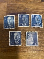 Spain 3 PTAS Stamp General Franco Definitive Issue Blue 3 Pesetas Stamp 1955 X5
