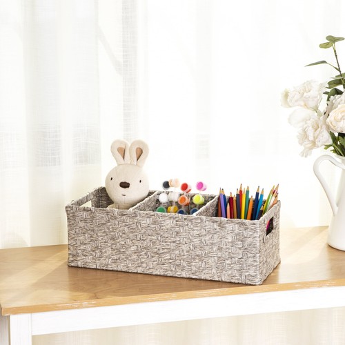 Mainstays 3-Compartment Storage Basket Set With Handles, Set of 2 - Picture 7 of 7