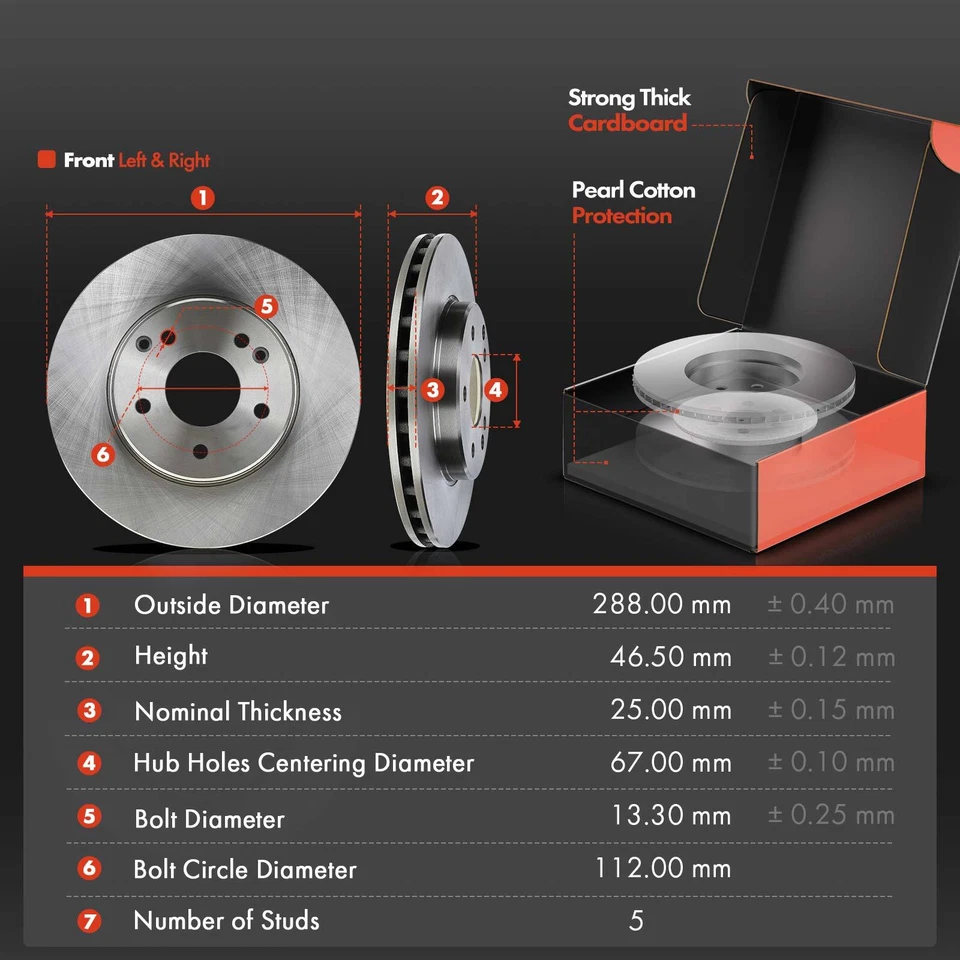 Rotores de disco delanteros y pastillas de freno de cerámica para Mercedes-Benz W203 C230 02-05 C240 Foto 2 de 4