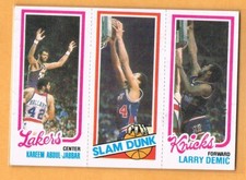 1980-81 Topps Kareem Abdul-Jabbar Larry Demic John Shumate