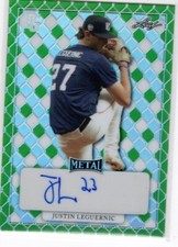 2022 Leaf Perfect Game Metal Justin Leguernic Green Prismatic Auto RC /4