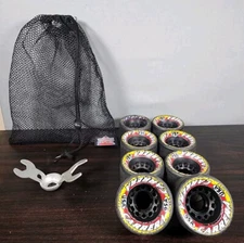 VTG Carrera Hyper 95A Roller Skate Wheels (Set of 8) w/ Skate Tool & Carry Bag