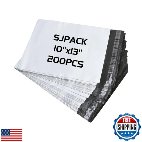 SJPACK 10x13-inch Poly Mailers 200pcs 2.5 Mil Envelopes Bags With Self-sealin