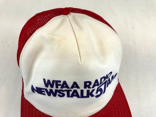 WFAA Radio Newstalk 57AM Trucker Hat Snapback Cap Vintage Mesh Back Red One Size - Picture 7 of 11