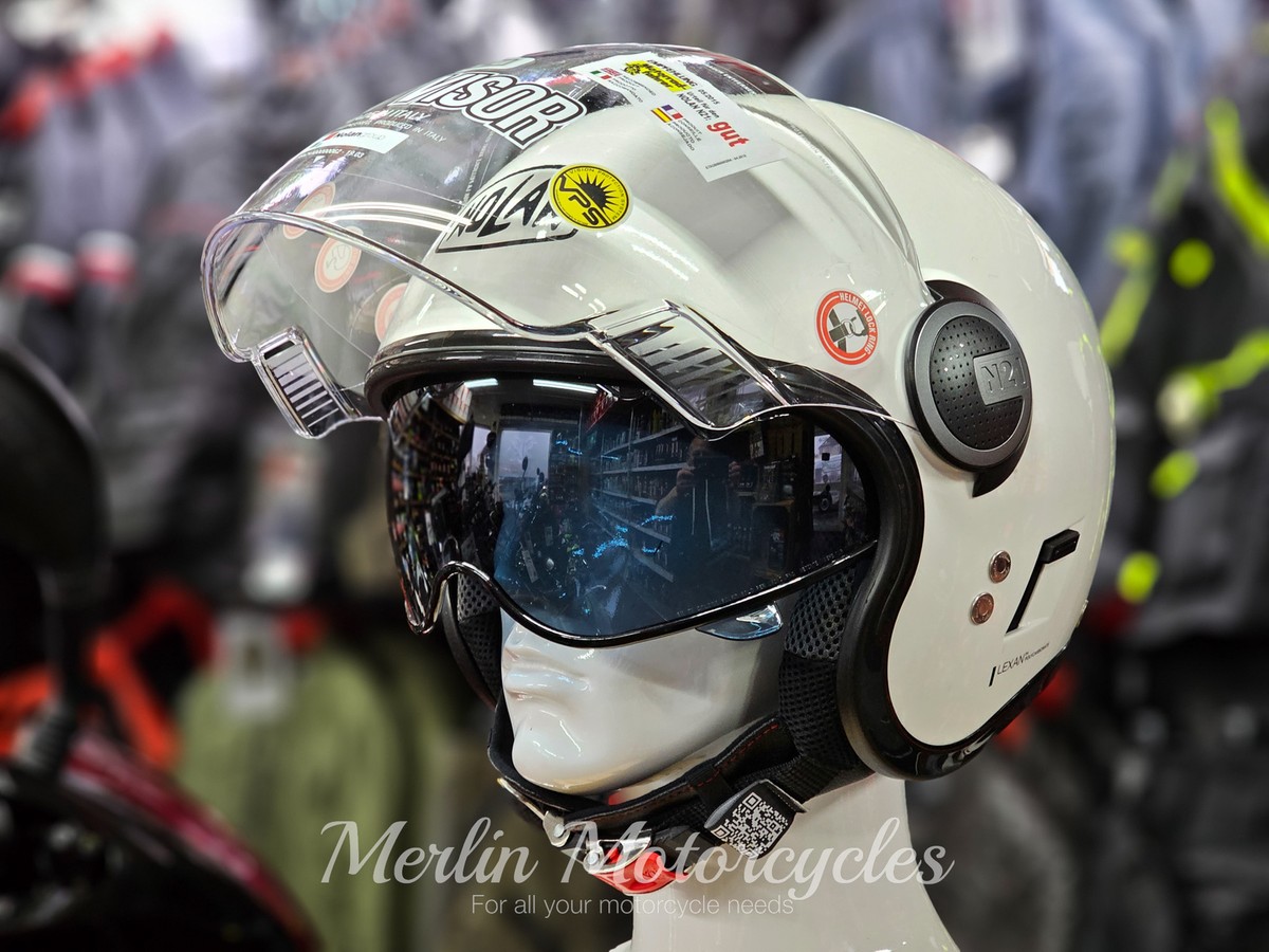 Casque moto jet classique visière Nolan N21 blanc (005)