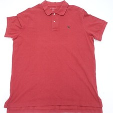 Eddie Bauer Polo Shirt Men's Large Red Golf Short Sleeve Collared Performance