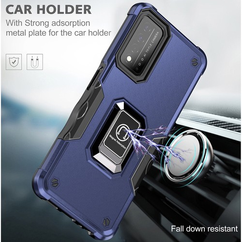 For T-Mobile Revvl V Plus Metal Ring Kickstand Case Dual Layer Shockproof Cover - Picture 22 of 44