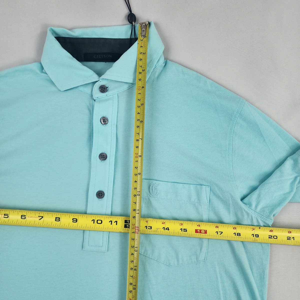 GREYSON 水色模様 ポロシャツ S Greyson polo shirt S Small