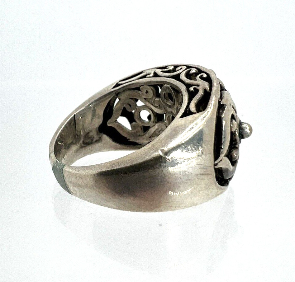 Solid Sterling Silver Bali Style Ring Size 9.25 - image 5