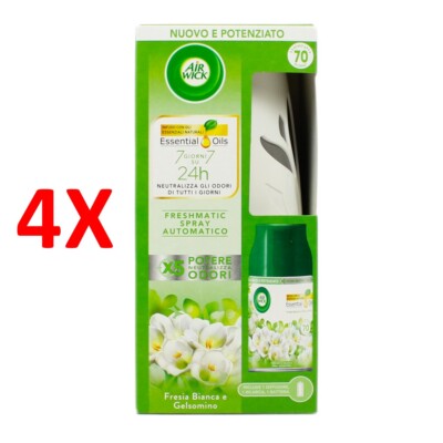 4 X Airwick Freshmatic Automatic Diffuser Spray + NachfÜllung Weiss Freesie Un
