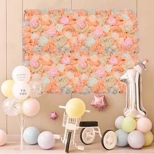 6 Artificial Flower Wall Panel Floral Backdrop Wedding Decorative Wall Panel