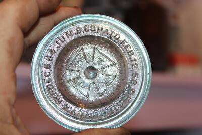 その他 jar Antique, 3'' Blue, Patented, Hero's Cross, Mason Jar Insert, Item