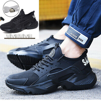 Fashion Mens Lightweight Safety Shoes Steel Toe Work Boots Hiking Shoes Trainers