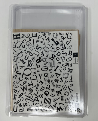 Stampin' Up! New, Unmounted Rubber Stamp Set Fontastic Letter Collage Dif Fonts 