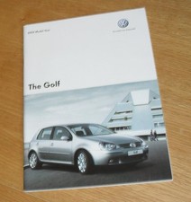 Volkswagen VW Golf Mk5 Brochure 2005 1.4 1.6 1.9 TDI SE Sport 2.0 GT TDI 140 GTI