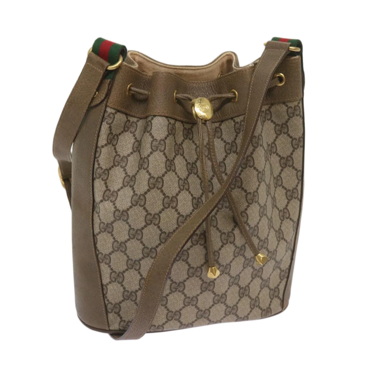 Sac à bandoulière GUCCI GG Supreme Web Sherry Line PVC beige 41 02 034 authentique ep3406