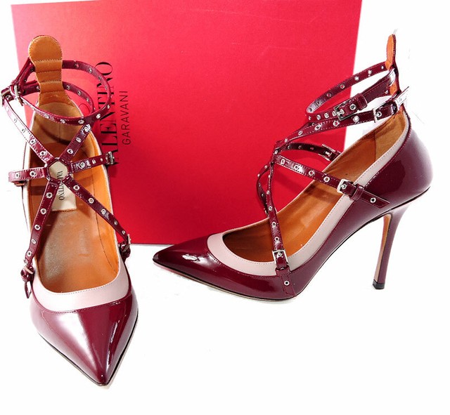 burgundy valentino heels